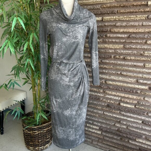 Hard Tail Forever Gray Mottled Print Outfit - Cowl Neck Top and Skirt - Picture 6 of 9